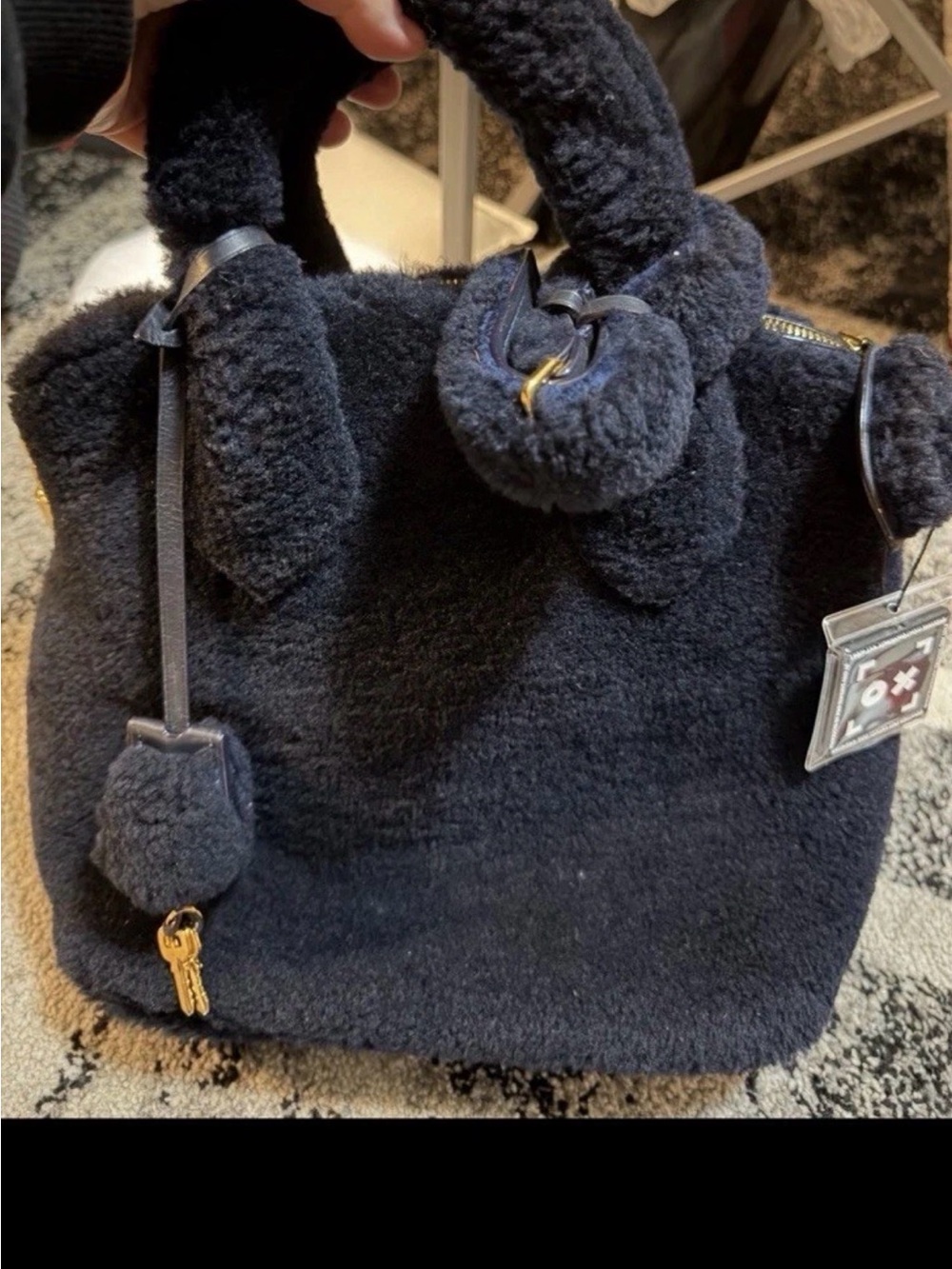 Louis Vuitton Shearling Top-Handle Shoulder Bag navy blue - Picture 5 of 11